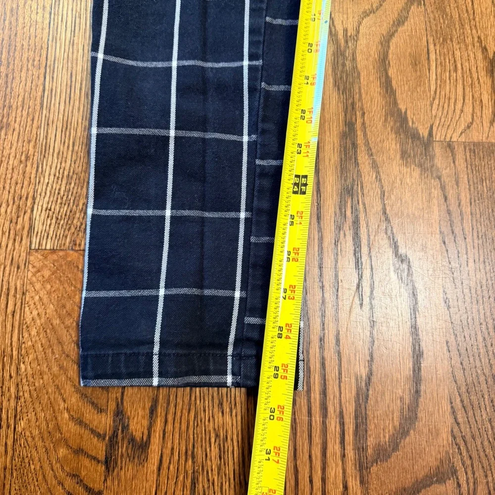 Hot Topic Grid Print Cargo Pants Slim Jogger Multi-Pocket Size M Black White - Picture 6 of 6